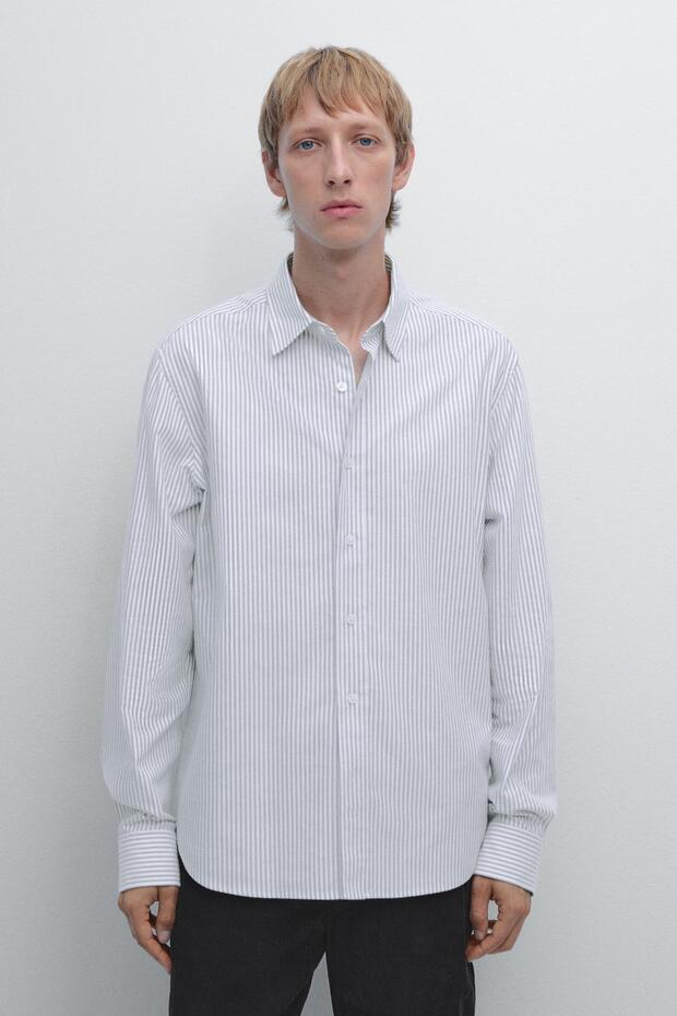 Regular fit çizgili gömlek - 2