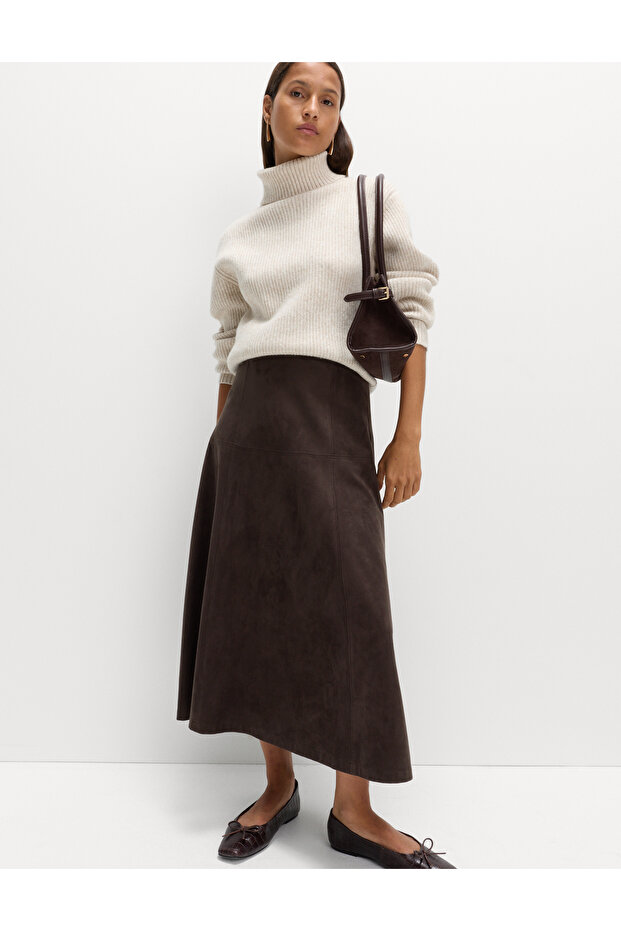 Süet Dokulu Maxi Etek - 3