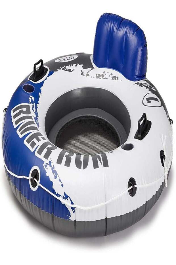 58825EP River Run 1 Inflatable Floating Lounge: Comfortable Backrest – Built-in Cup Holders - 1