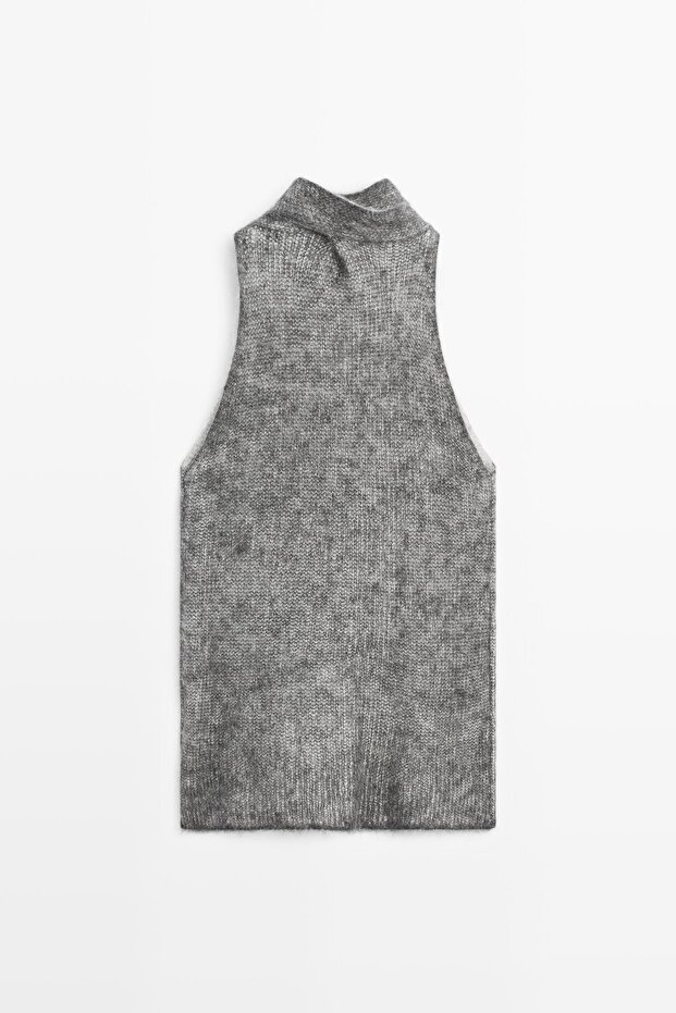 Alpaka ve yün triko halter yaka top - 7