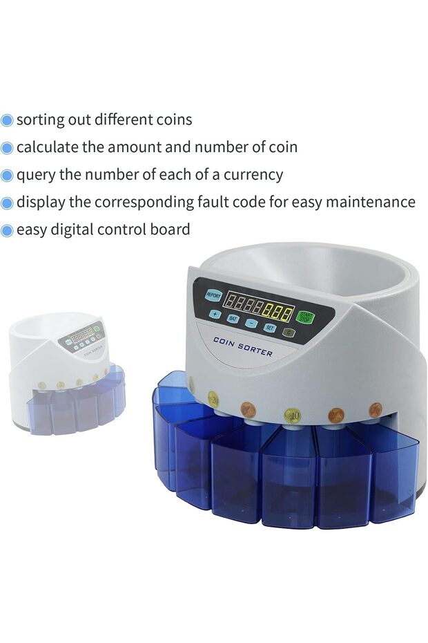 Electronic Coin Sorter Counter Counting Sorting Machine Countable Coins with Multi-Functional - 3