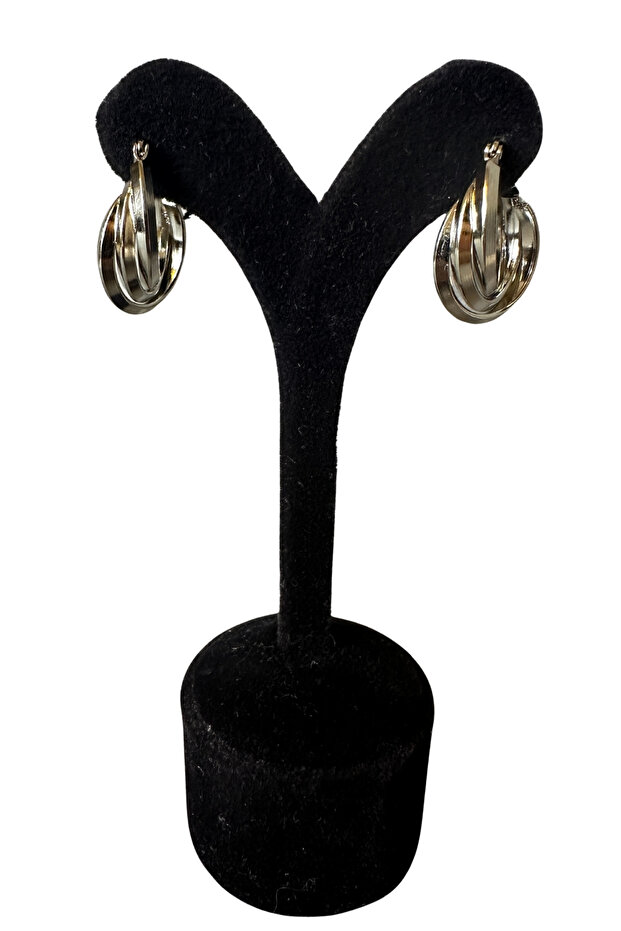 - Irem 3914 Triple Spiral Steel Hoop Earrings