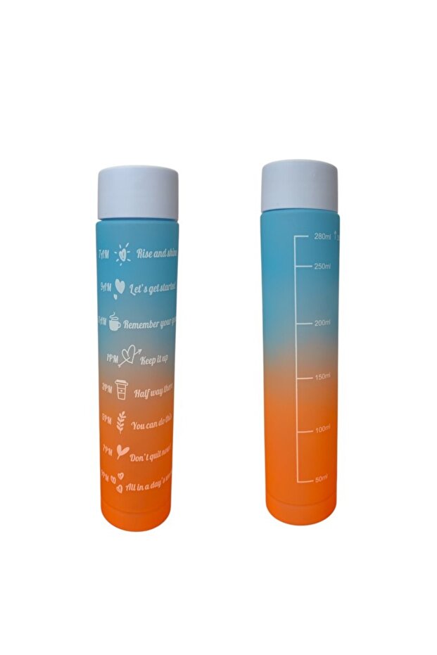 Blue, Set of 3 - Flask Set with Stickers and Straws - 2000ml, 900ml, 300ml - 4