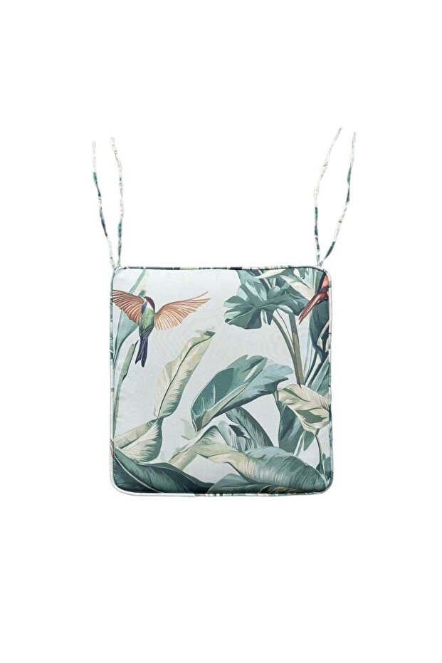 Tropical Whispers Square Outdoor Cushion 43x43x5cm - Durable Polyester Garden Seat Pad