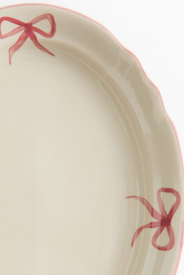 Elde Boyanmış Stoneware Servis Tabağı - 3