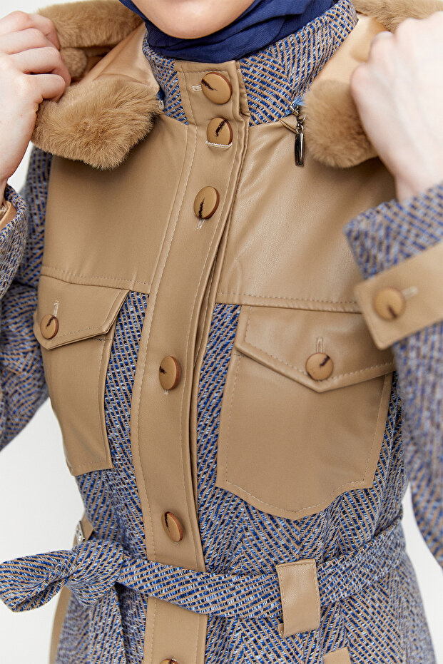 Deri Kombinli Kap - 5