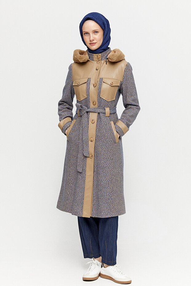 Deri Kombinli Kap - 1