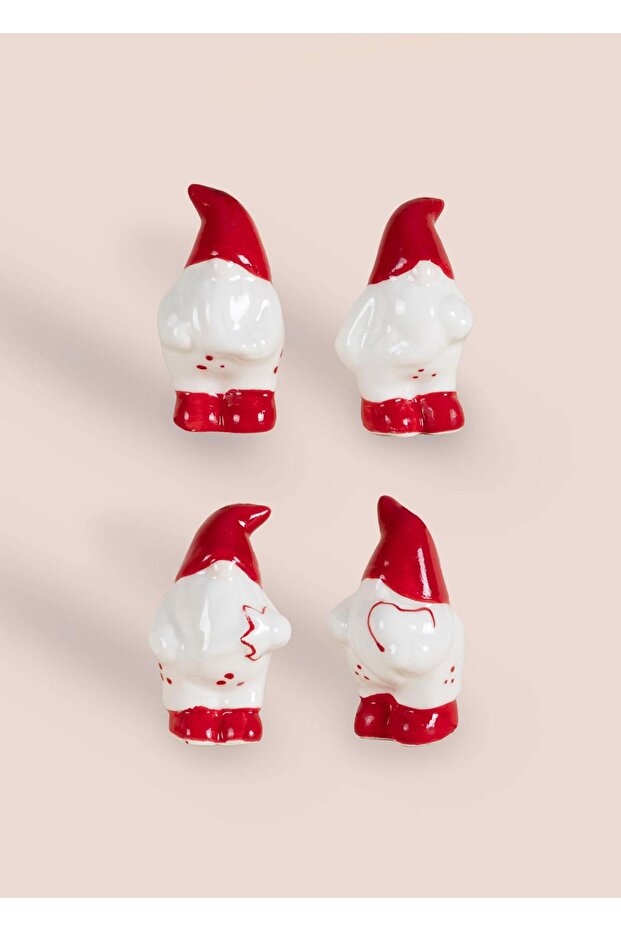 Yılbaşı Ağacı Süsü Şanş Cücesi 4lü Set 4x4x7 cm - 4