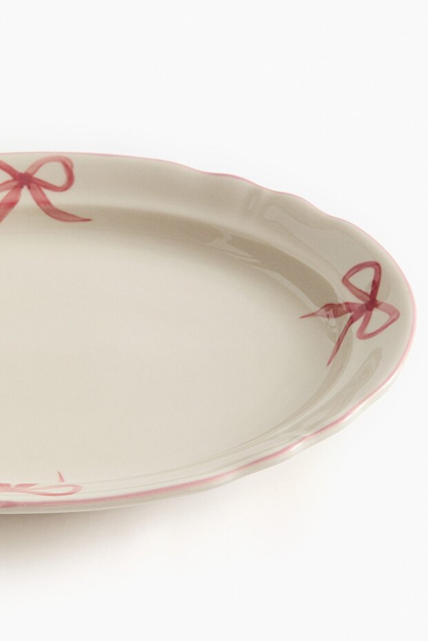 Elde Boyanmış Stoneware Servis Tabağı - 4