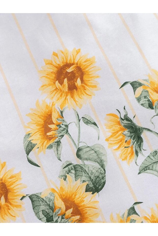 Çift Kişilk Pamuklu Çiçek Desenli Nevresim Takımı (S2) - 5