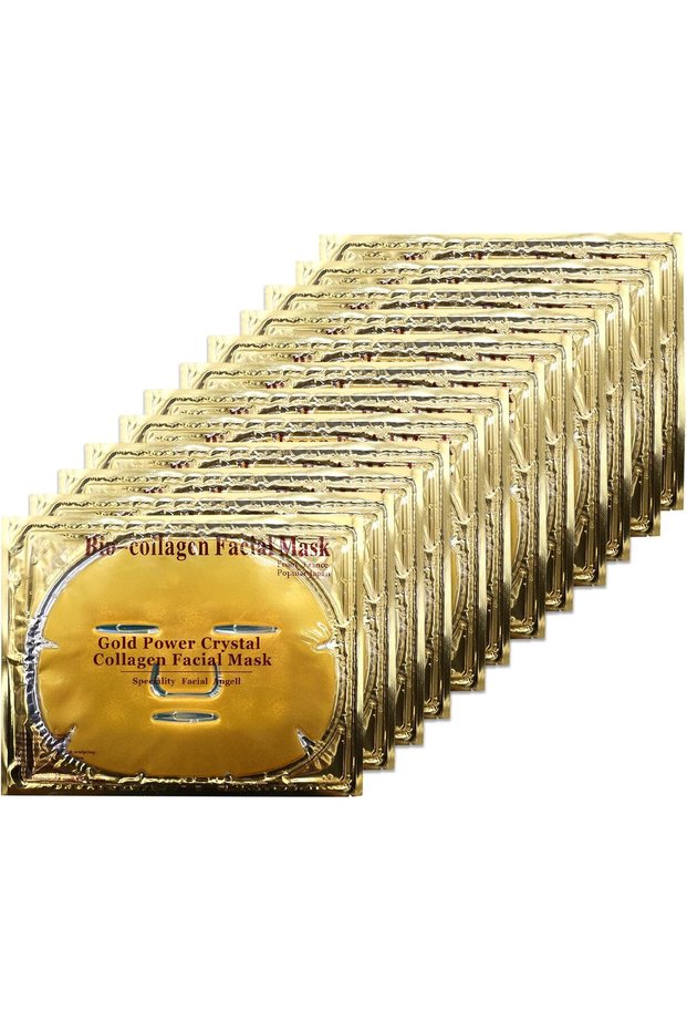 24k Gold Facial Masks- Skin Care Hydrating Face Sheet Mask with Hyaluronic Acid & Hydrolyzed