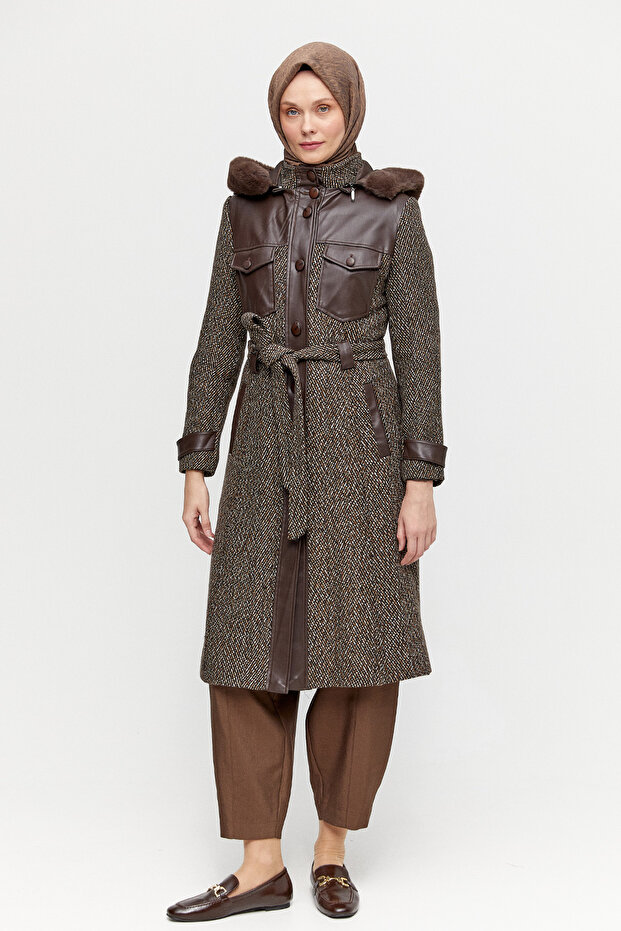 Deri Kombinli Kap - 1