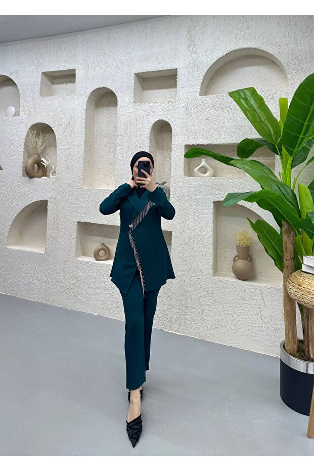 مجموعة الحجاب المزدوج المتدلي الحجري - 1