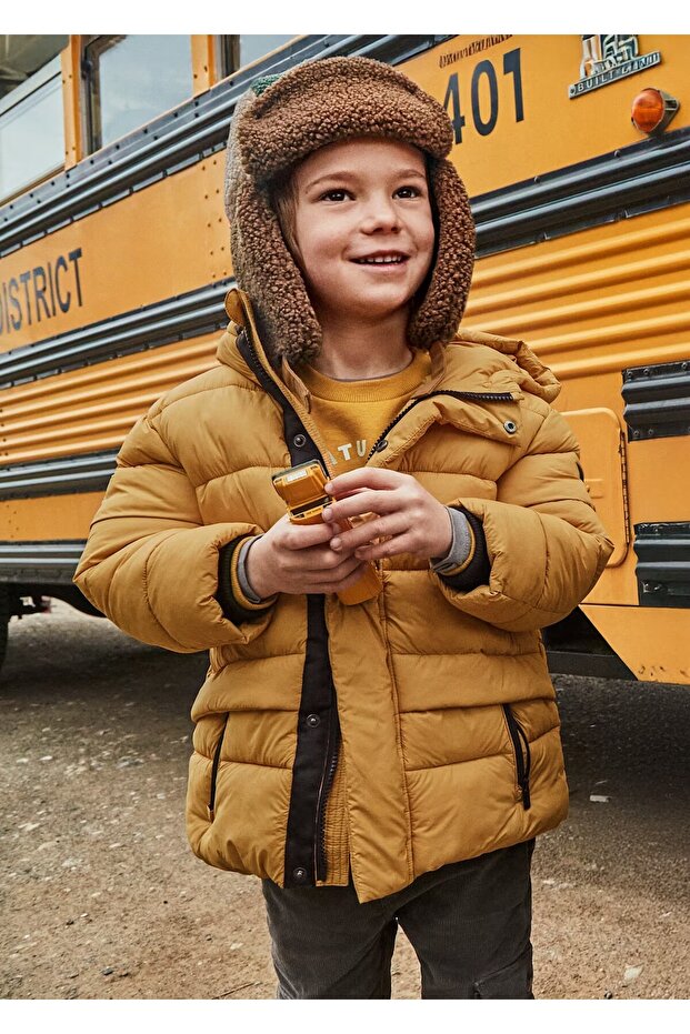 Boy's Hooded Long Puffer Jacket
