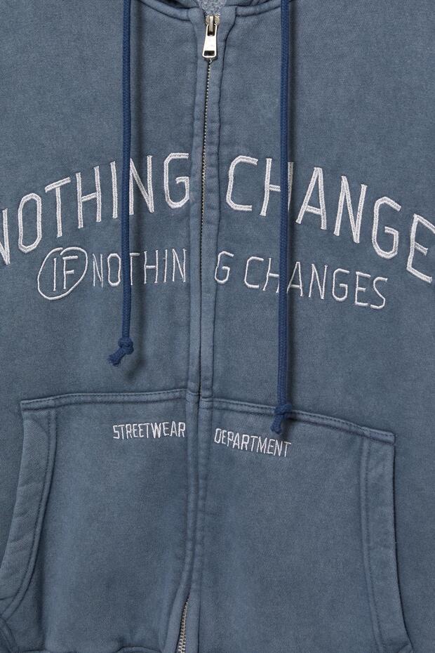 İşlemeli fermuarlı kapüşonlu sweatshirt - 8