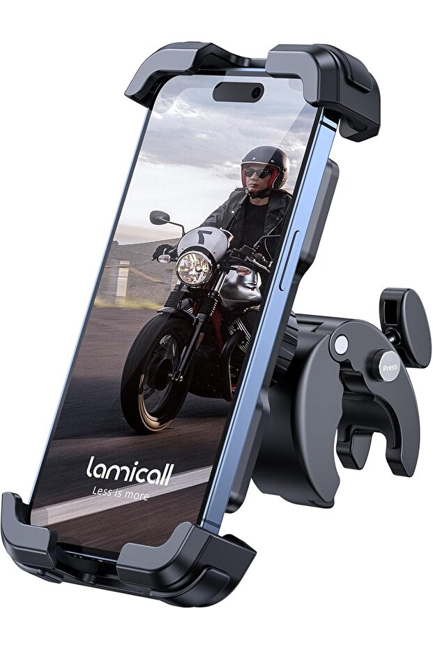 Motorcycle Phone Mount, Bike Phone Holder - Upgrade Quick Install Handlebar Clip for Bicycl