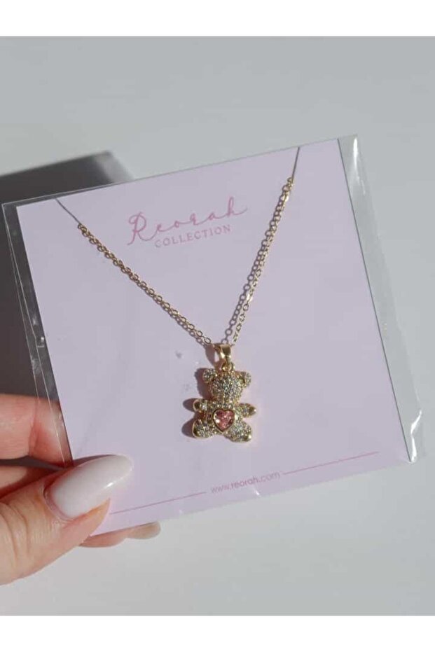 Teddy Bear Çelik Kolye - 1