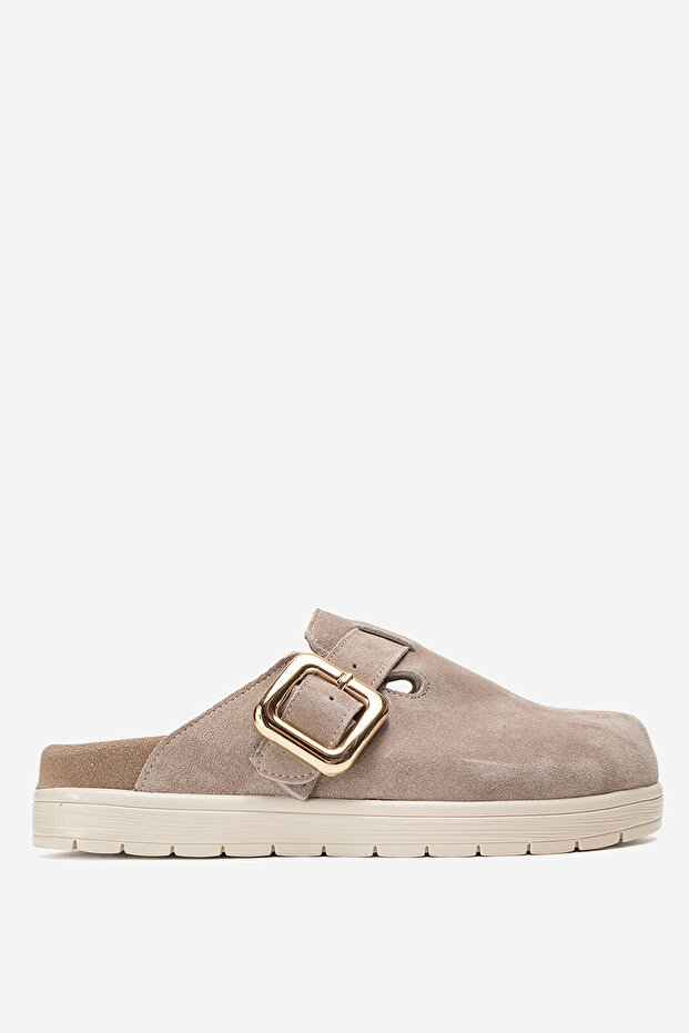 Women's Closed-Front Buckle Sabo Daily Slippers Genuine Leather Zy 4000