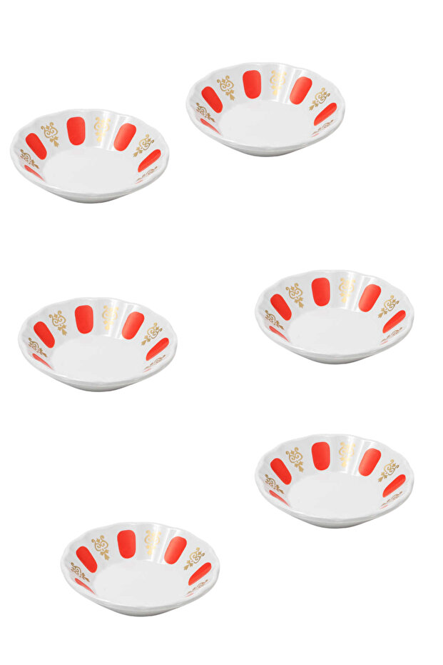 Eko Melamin Acem Kahveci Kırmızı Çay Tabağı 12 Adet - 2