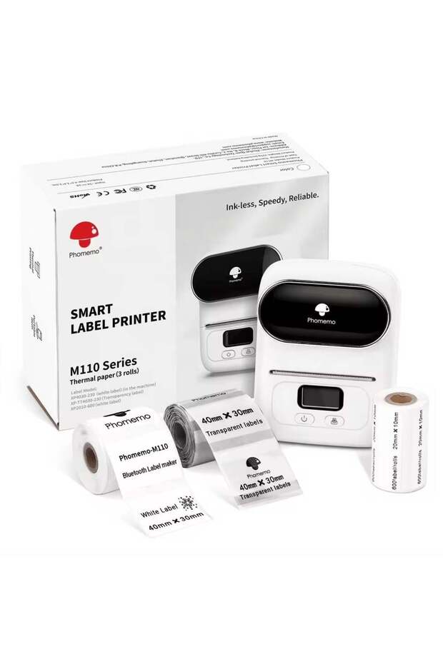 M110 Label Maker Thermal Printer White - 1