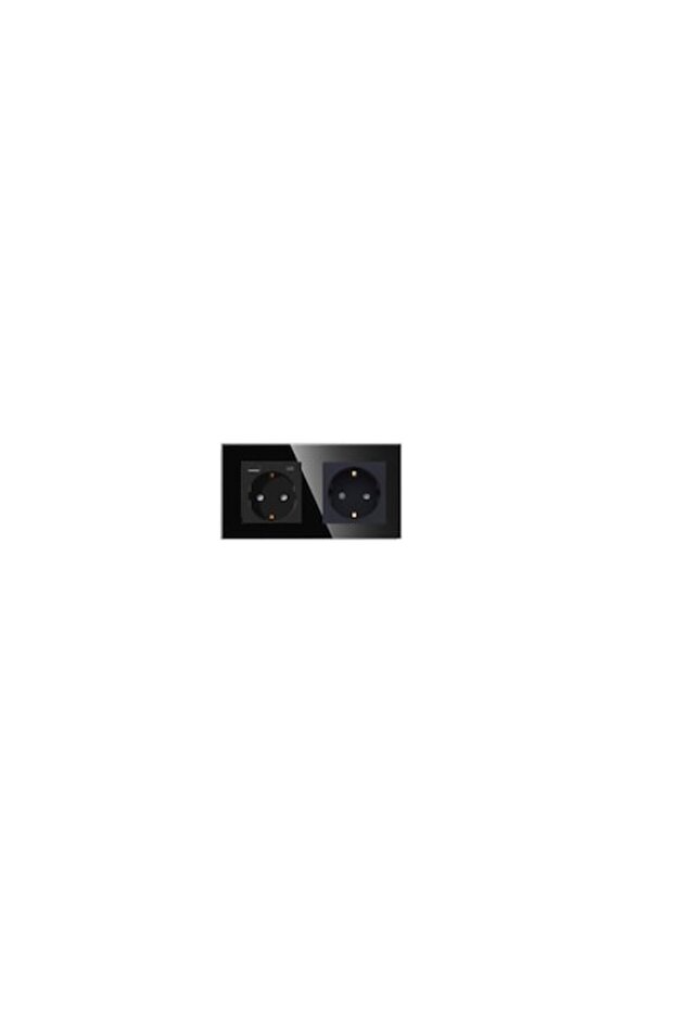 Double Socket Suko + Shuko USB A+C Port 3.1A, 20W Fast Charge with Intelligent Recognition and Doubl - 1