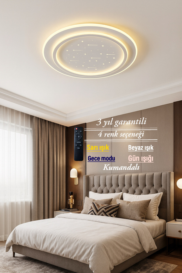 Lucent Modern Plafonyer Ay Desenli Avize - 4