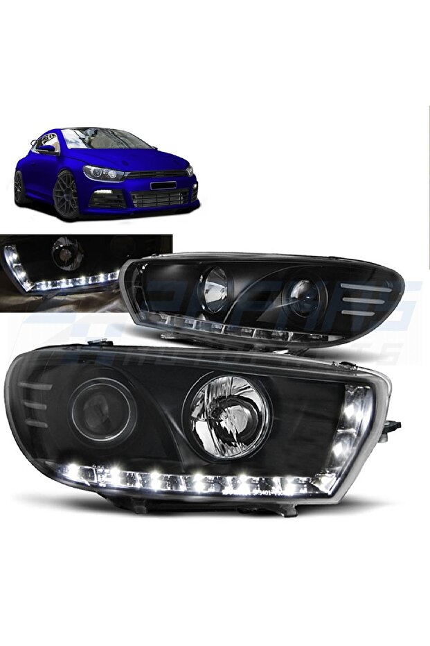 VW SCİROCCO 2009-2017 SONAR SİYAH LEDLİ ÖN FAR - 1