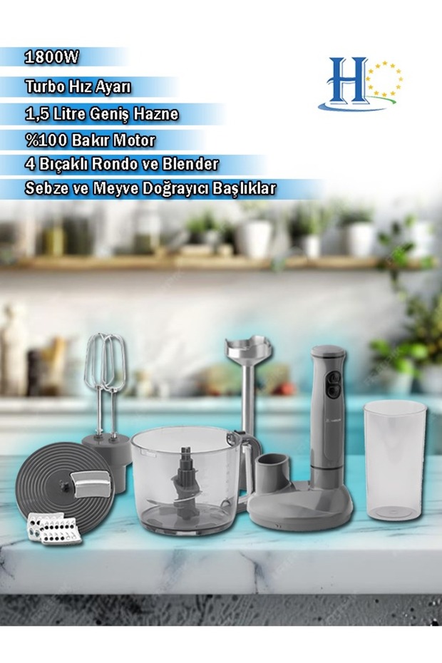 HBS-1830 MULTI STAR BLENDER SETİ 8 İN 1 - 1