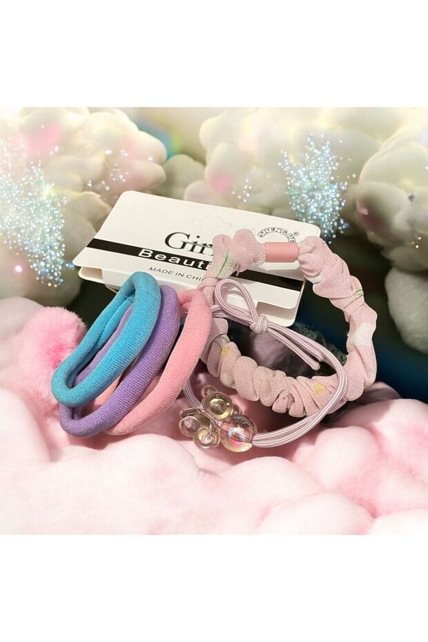 Girl's 5-Piece Rubber Buckle Set with Gummy Bear Details