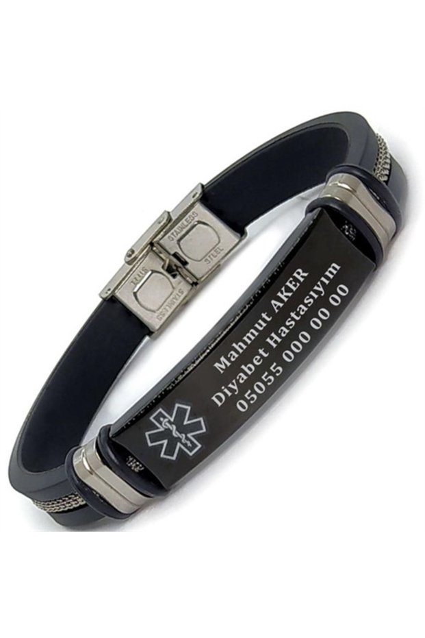 Men's Steel Bracelet - Epikriz Emergency Bracelet • Bracelet for Lover • Wife • Dad