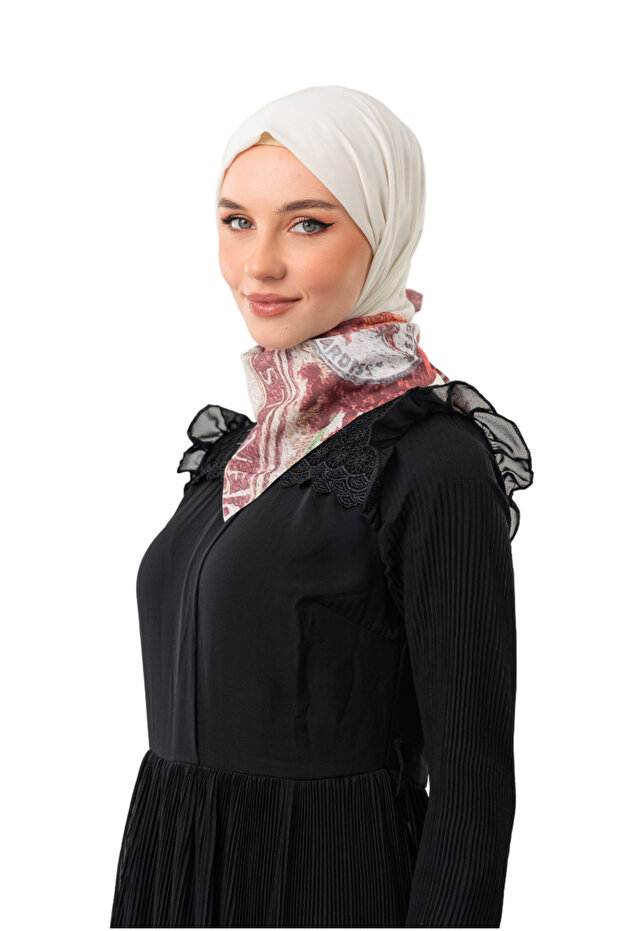 Palestine Old Image Aged Hand-In-Hand Red Digital Printed Small Scarf 45*45 Unisex S100052