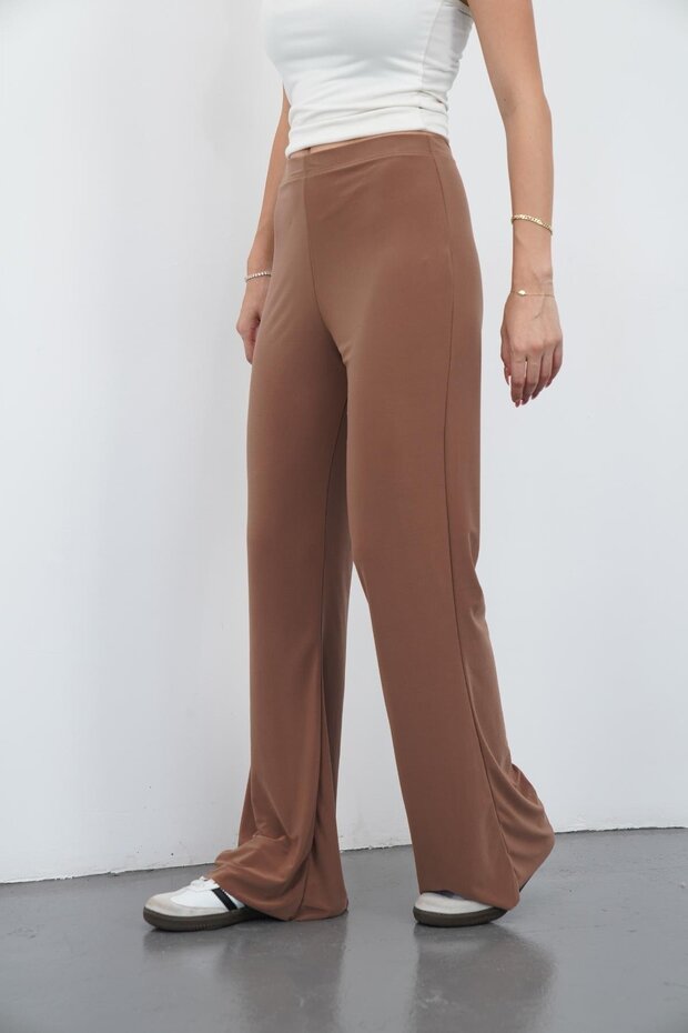 Nira Women's Maxi Length Spanish Flare Sandy Pants-Cinnamon