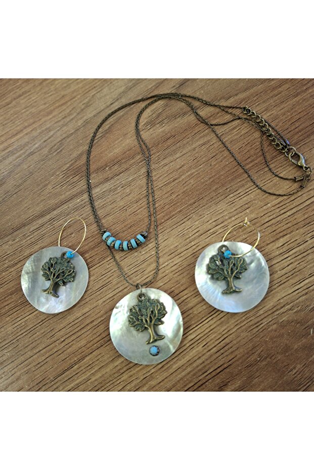 Handmade, Tree of Life Necklace and Earring Set