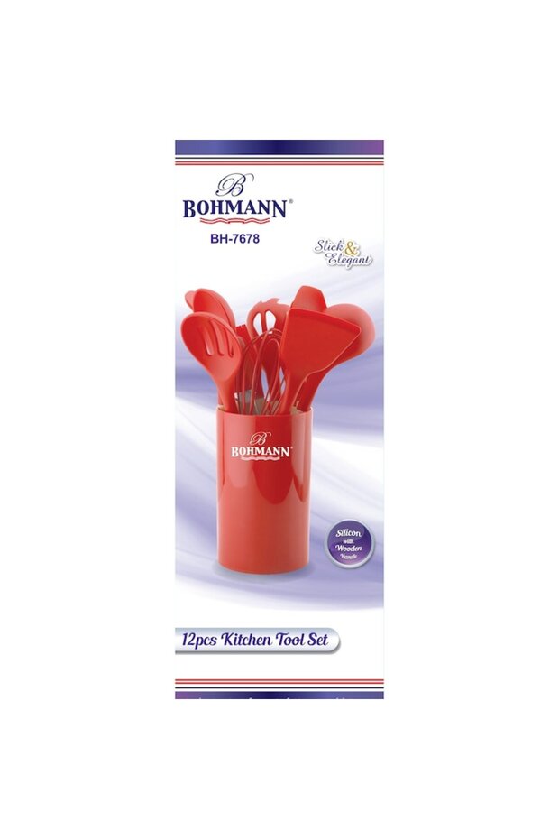 Set 12 Kitchen Utensils, Bohmann, Red - 2