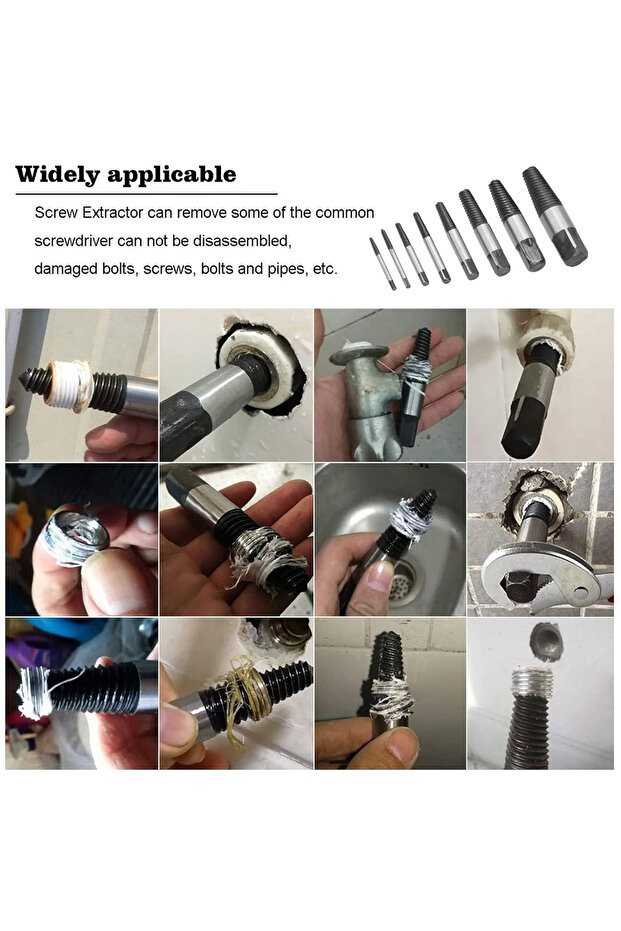 Set of 8 damaged broken screw extractors with storage box - 5