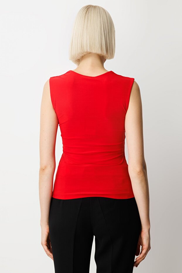 U Neck Basic Blouse-61385 - 4