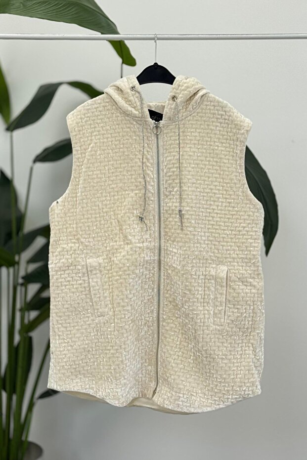 3227 Yelek - Ekru - 1