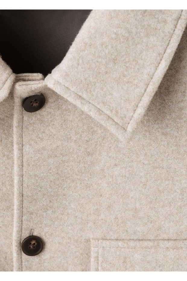 Klapalı cepli yün ceket - 7