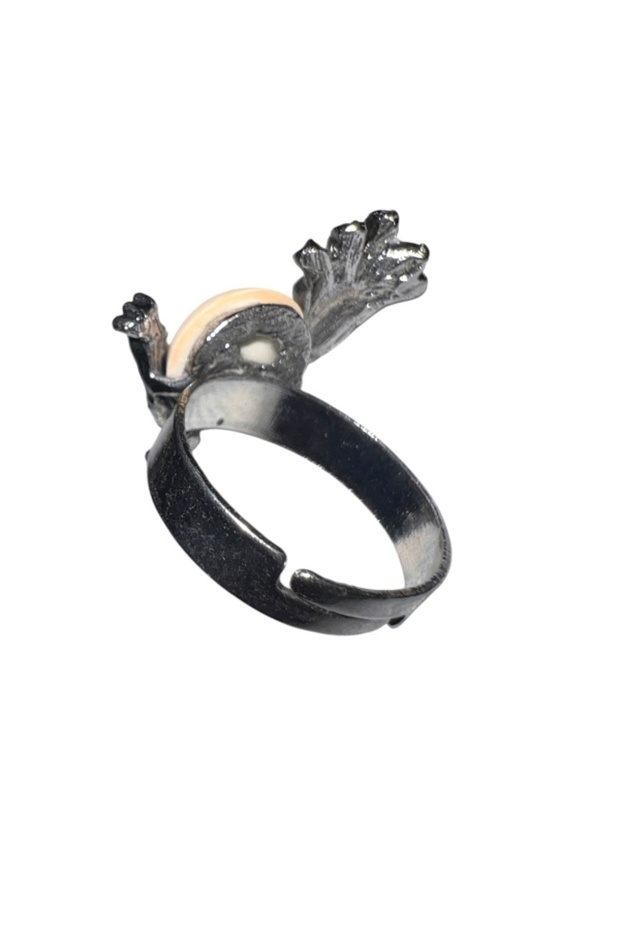 خاتم مزين بتمثال طاووس وحجر اللؤلؤ - 5