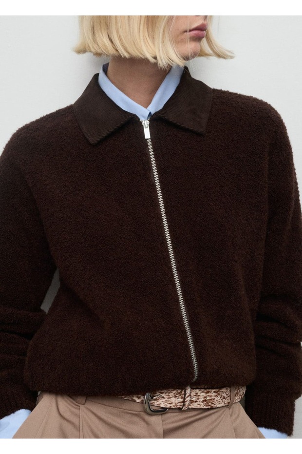 Kadife yaka buklet ceket - 1