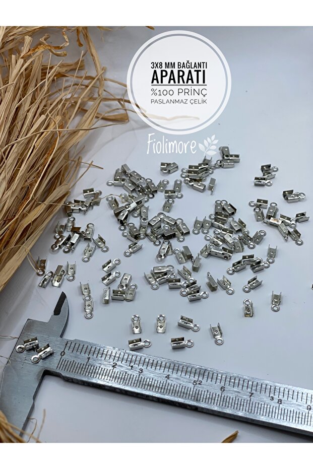 100% Solid Brass Material Curved Crimping Wire Connector (35 Pieces) 3X8 mm Jewelry Bracelet Stainless Steel