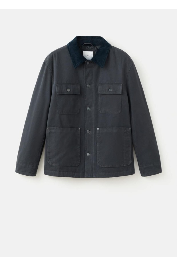 Kadife yaka cepli ceket - 3