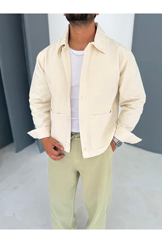 Regular Gabardin Ceket - 4