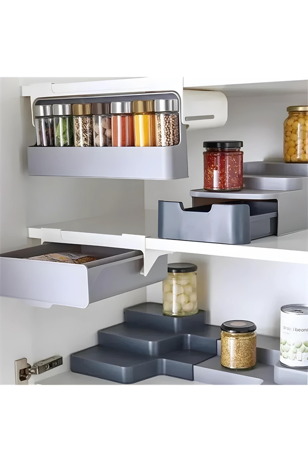 Self-Adhesive Spice Rack with 6 Containers - 6