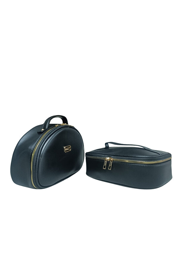 مجموعة نصف قمر وحقيبة مكياج على شكل صندوق - 1