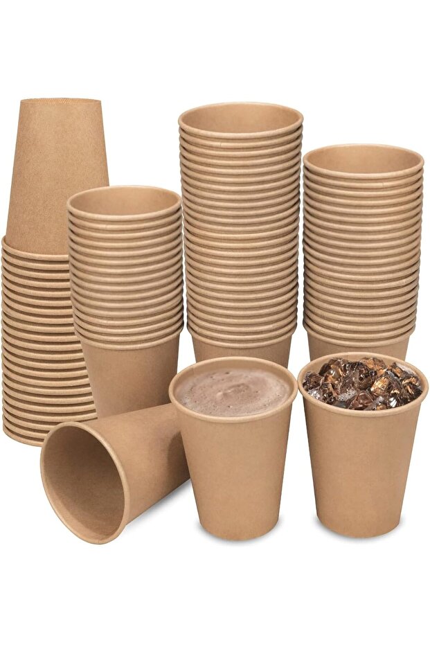 Brown Disposable Paper Cups 350 ml.| Eco-Friendly Corrugated Hot Beverage Cups | 50 Pcs