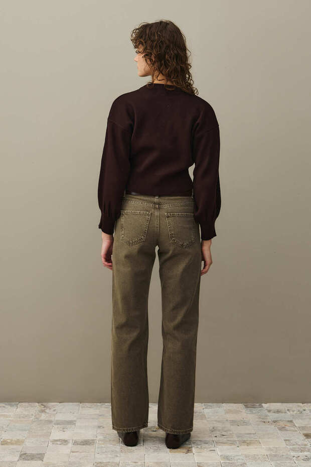 Dore Düğmeli Triko Hırka Mürdüm - 7