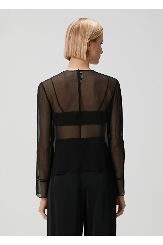 Siyah Şifon Bluz - 4