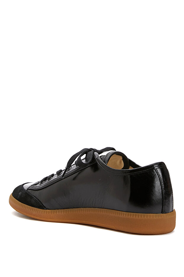 Siyah Kadın Deri Sneaker - 3