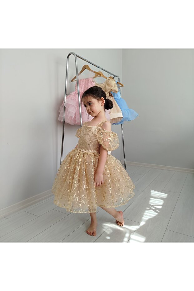 Golden Yellow Princess Wedding Dress